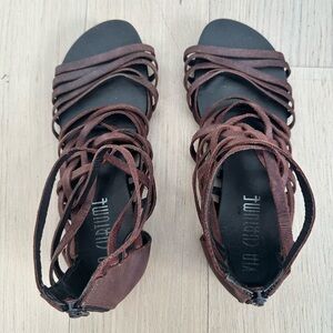 Brown Gladiator Strappy Sandals
